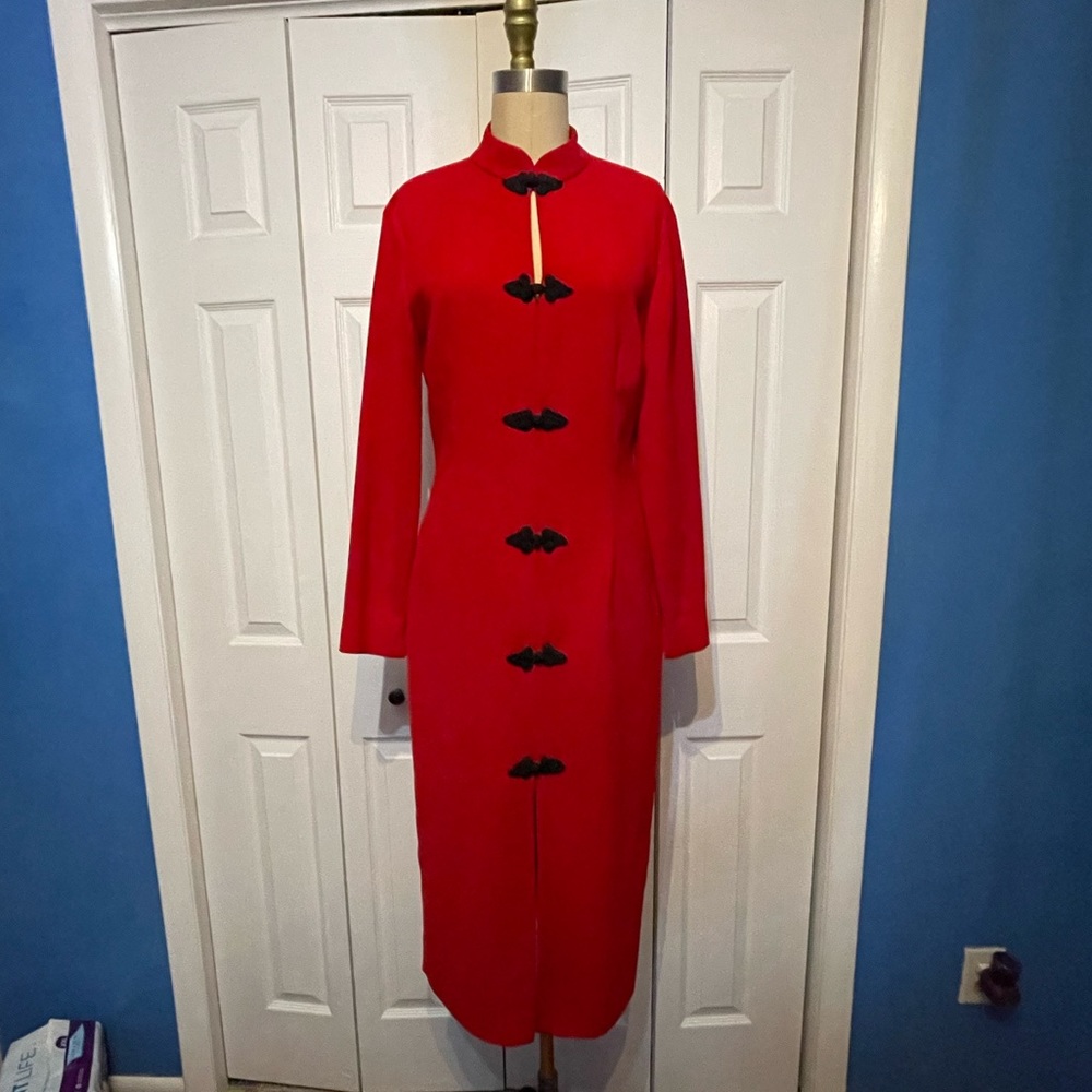 QIPAO INSPIRED MAXI DRESS / TOGGLE DRESS